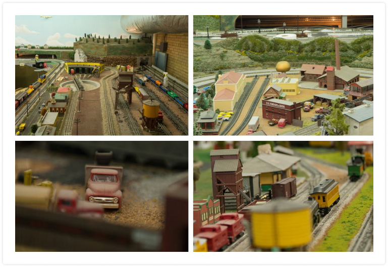 Model railroad club displays