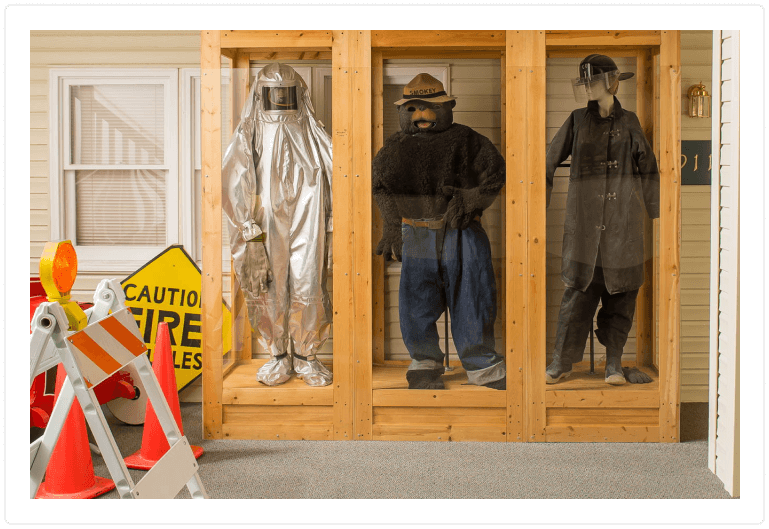 Fire Safety House costume display 